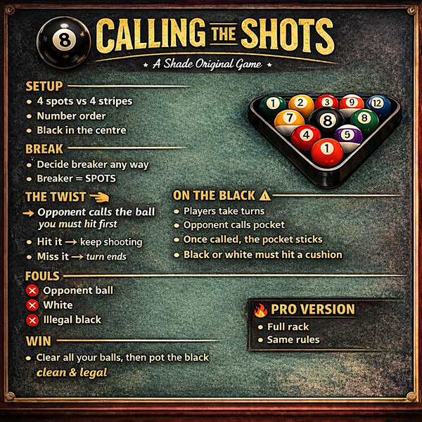 Calling the Shots pool game at Shade Pattaya